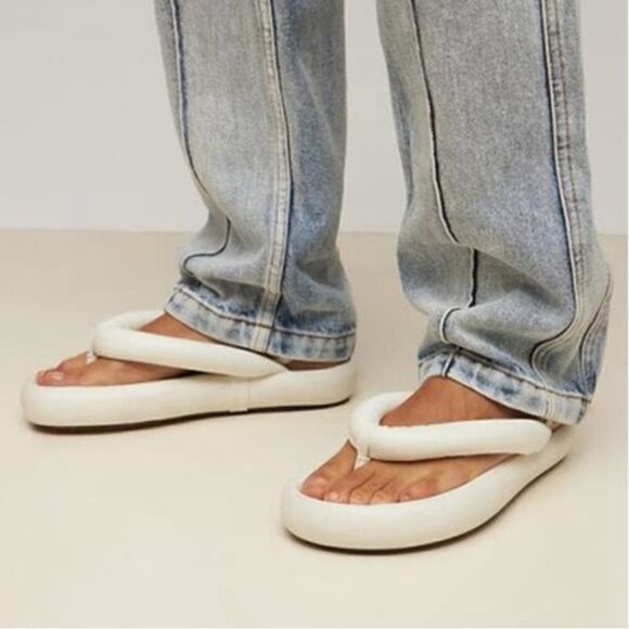 Isabel Marant Orene Leather Flatform Sandals White Size 10 - Picture 2 of 15